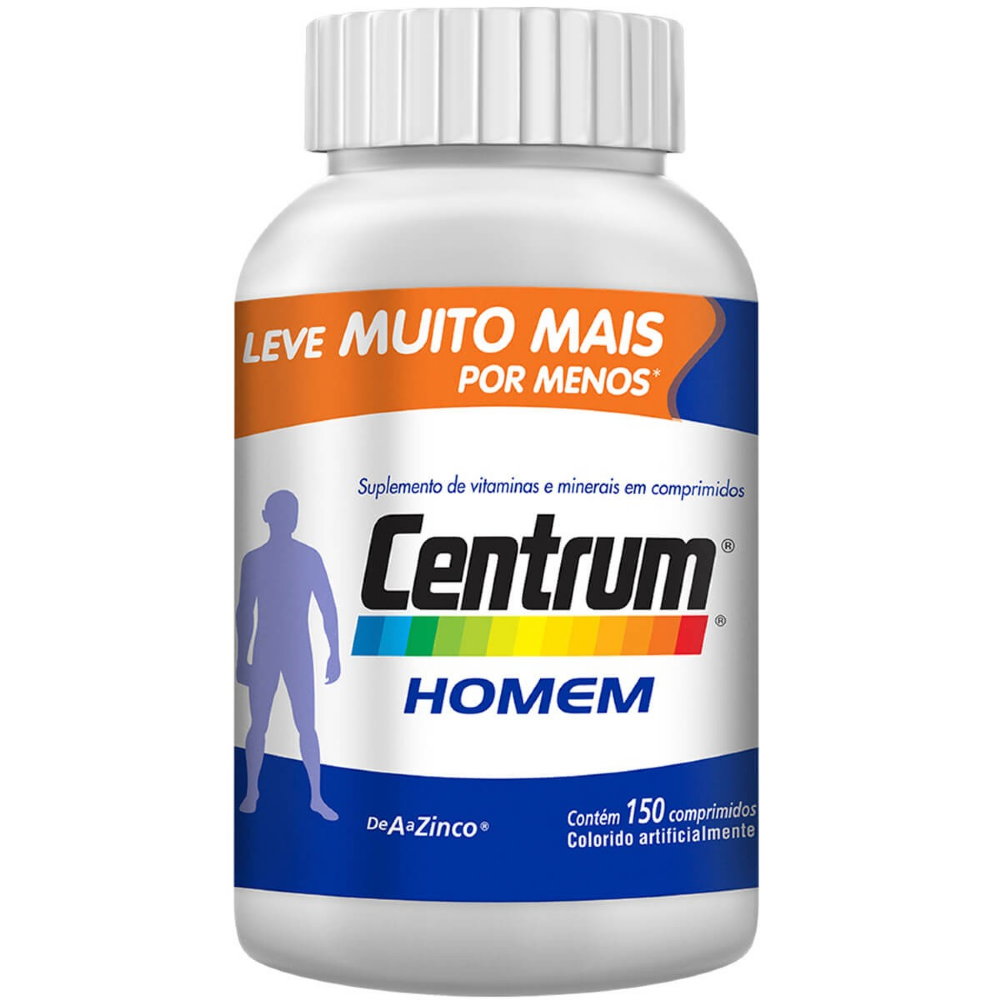 CENTRUM HOMEM COMPLEXO VITAMÍNICO DE A A ZINCO 150 COMPRIMIDOS Drogão