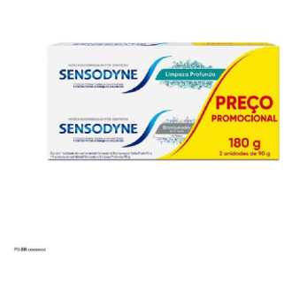 KIT CREME DENTAL SENSODYNE BRANQUEADOR EXTRA FRESH 90G 1 UNIDADE + CREME DENTAL LIMPEZA PROFUNDA  1 UNIDADE 90G
