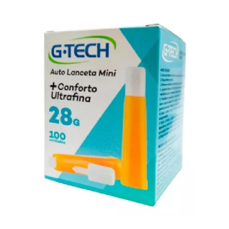 Auto Lanceta Mini G-tech 28g 100 unidades Ultrafina Conforto