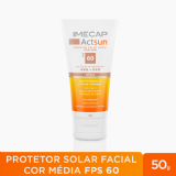 PROTETOR SOLAR FACIAL IMECAP PELE MDIA ACTSUN FPS60 COM 50G