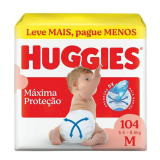 FRALDA HUGGIES MAXIMA PROTE��O M 104UN