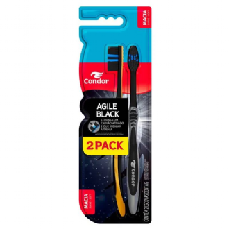 Escova Dental Macia Condor Agile Black 2 Unidades