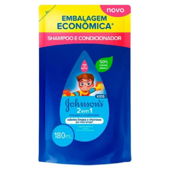 SHAMPOO E CONDICIONADOR JOHNSONS KIDS 2 EM 1 REFIL 180ML