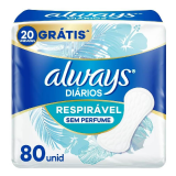 PROTETOR DIRIO ALWAYS RESPIRVEL SEM PERFUME 80UN