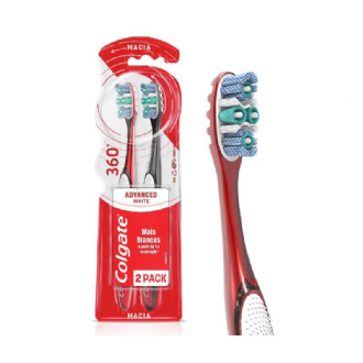 KIT ESCOVA DE DENTE COLGATE 360� LUMINOUS WHITE ADVANCED MACIA 2 UNIDADES