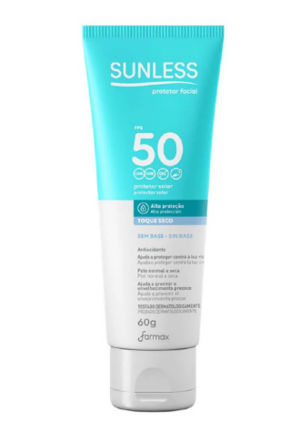 PROTETOR SOLAR SUNLESS FACIAL SEM COR TOQUE SECO FPS50 60G