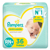 FRALDA PAMPERS PREMIUM CARE RN+ 36UN