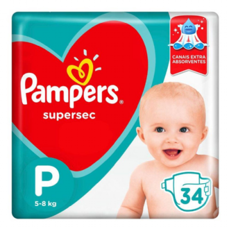 FRALDA PAMPERS SUPERSEC P 34 UNIDADES