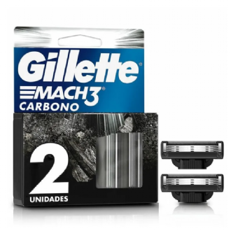 CARGA REFIL PARA APARELHO DE BARBEAR GILLETTE MACH3 CARBONO 2 UNIDADES