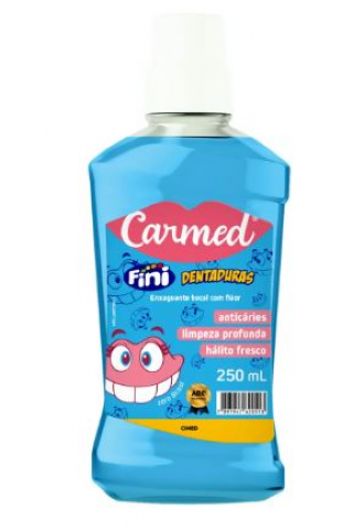 ENXAGUANTE BUCAL SEM LCOOL CARMED FINI DENTADURAS COM FLOR 250ML