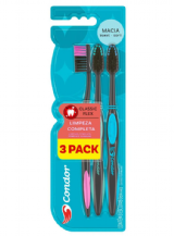 KIT ESCOVA DE DENTE CONDOR CLASSIC FLEX MACIA 3 UNIDADES