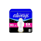 ABSORVENTE ALWAYS NOITES TRANQUILAS COBERTURA SUAVE XG COM ABAS 8 UNIDADES