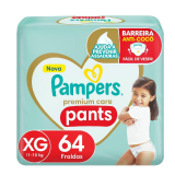 FRALDA PAMPERS PREMIUM CARE PANTS XG 64UN