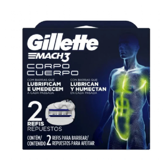 CARGA PARA REFIL DE APARELHO DE DEPILA��O GILLETTE MACH 3 CORPO 2 UNIDADES
