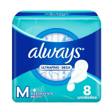 ABSORVENTE ALWAYS ULTRAFINO COBERTURA SECA COM ABAS 8UN