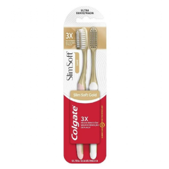 ESCOVA DENTAL COLGATE SLIM SOFT GOLD SUAVE/MACIA 2UN
