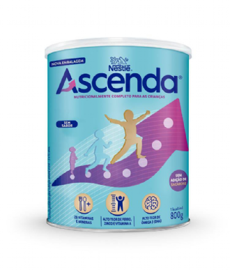 ASCENDA SUPLEMENTO INFANTIL SEM SABOR 800G