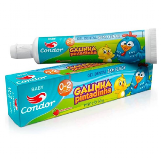 CREME DENTAL CONDOR MORANGO SEM FLUOR GALINHA PINTADINHA 50G