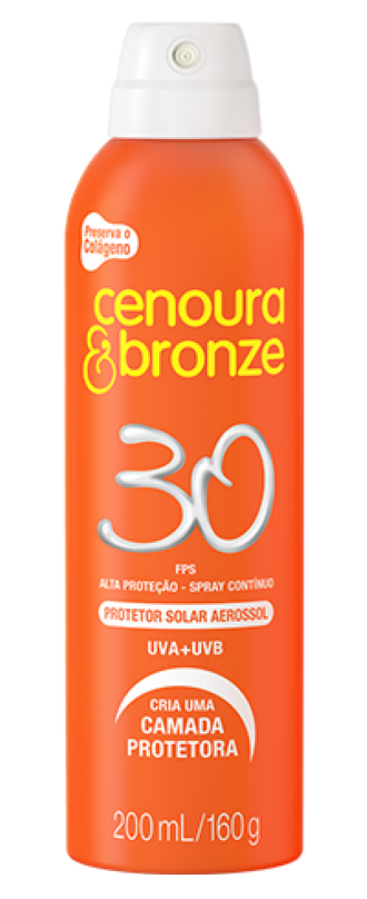 PROTETOR SOLAR CENOURA & BRONZE AEROSOL FPS30 200ML