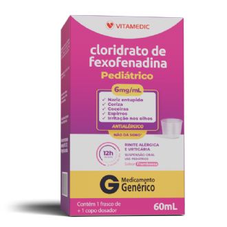 CLORIDRATO DE FEXOFENADINA GENRICO VITAMEDIC 6MG/ML SUSPENSO COM 60ML