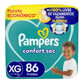 FRALDA PAMPERS CONFORT SEC XG 86UN