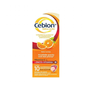 Cebion Vitamina C 1g Sabor Laranja 10 Comprimidos Efervescentes