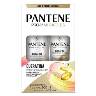 KIT SHAMPOO PANTENE 300ML + CONDICIONADOR 150ML QUERATINA