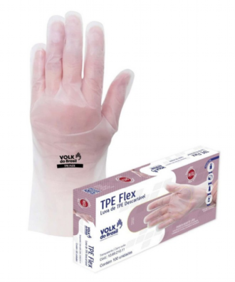 UVA VOLK TPE FLEX TRANSPARENTE GRANDE CAIXA COM 100 UNIDADES