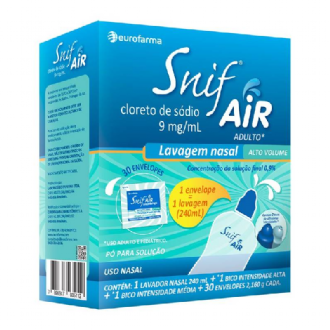 Snif Air Infantil Com 30 Envelopes + Lavador Nasal 240ml