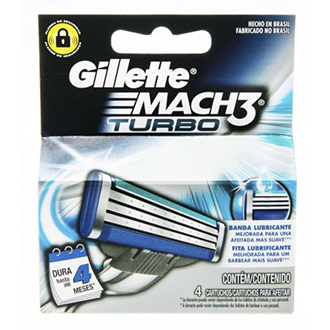 CARGA GILLETTE MACH 3 TURBO 4 UNIDADES