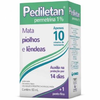 LOÇÃO CAPILAR CONTRA PIOLHOS E LÊNDEAS PEDILETAN 10MG/ML COM 60ML ...