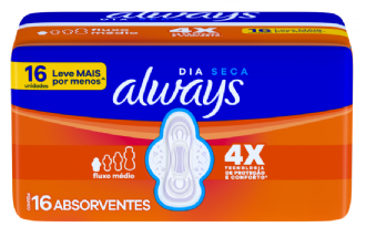 ABSORVENTE ALWAYS SUPER PROTE��O COM ABAS SECA 16U