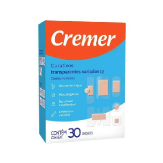 Curativo Cremer Transparente Variados em 6 Formatos com 30 unidades