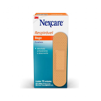Curativo Nexcare Respir�vel Bege 10 Unidades