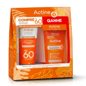 KIT PROTETOR SOLAR ACTINE FPS60 40G + GEL DE LIMPEZA 40G
