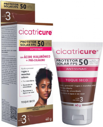 Protetor Solar Facial Cicatricure FPS 50 Antissinais 40g