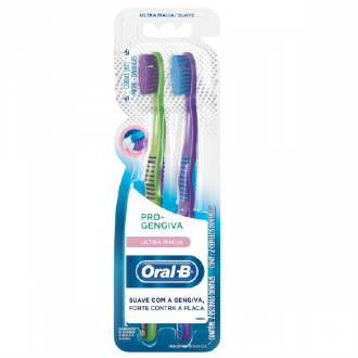 KIT 2 ESCOVAS DENTAIS ORAL-B PRO-GENGIVA ULTRA MACIA
