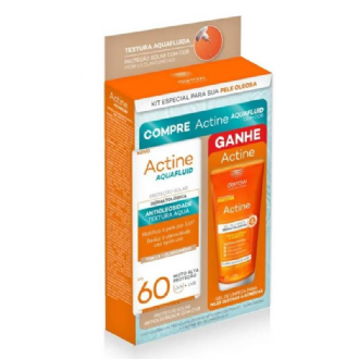 KIT PROTETOR SOLAR ACTINE AQUAFLUID C/COR 40G + GEL DE LIMPEZA ACTINE 40G