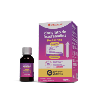 CLORIDRATO DE FEXOFENADINA GENRICO VITAMEDIC 6MG/ML SUSPENSO COM 60ML