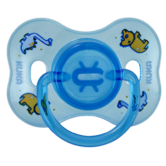 CHUPETA KUKA DECORADA SILICONE AZUL NEON N2 