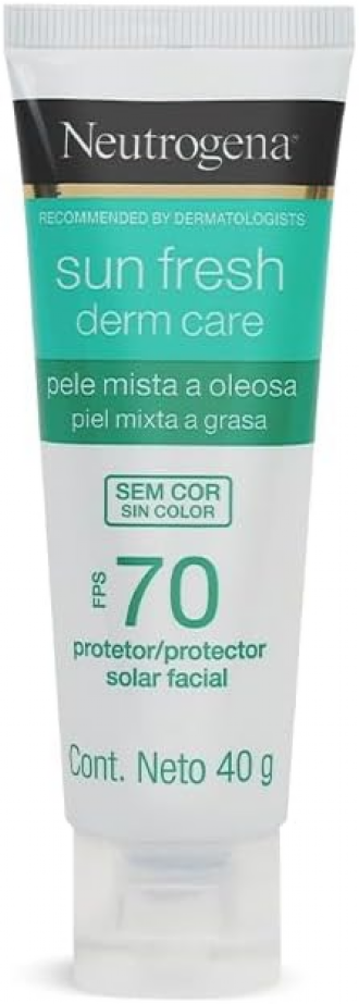 Protetor Solar Facial Neutrogena Sun Fresh Derm Care FPS 70 Clara 40g