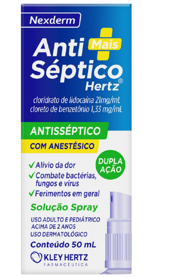 Solu��o Antiss�ptica Hertz com Anest�sico Spray com 50ml