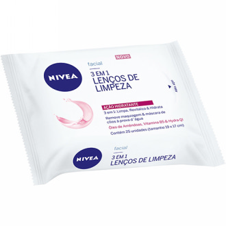 LENO DE LIMPEZA NIVEA VISAGE 3 EM 1 AO HIDRATANTE 25 UNIDADES