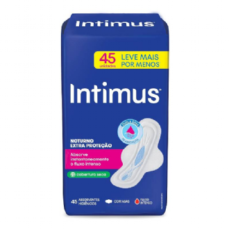 ABSORVENTE INTIMUS NOTURNO COBERTURA SECA COM ABAS 45UN