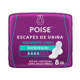 ABSORVENTE POISE NOTURNO MODERADO COM ABAS  8UN