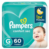 Fralda Pampers Confort Sec G 60 fraldas