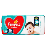 Fralda Descart�vel Infantil Pampers Supersec M Pacote Com 40 Unidades