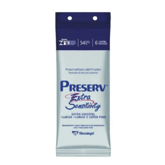 PRESERVATIVO PRESERV EXTRA SENSITIVITY TAMANHO MAIS LARGO MAIS LONGO - 6 UNIDADE