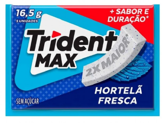 Goma de Mascar Trident Max Adams Hortel� 16,5g