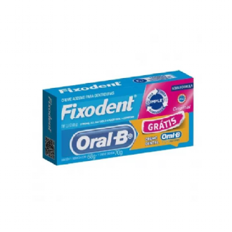 KIT FIXODENT ORIGINAL 68G GR�TIS CREME DENTAL ORAL-B